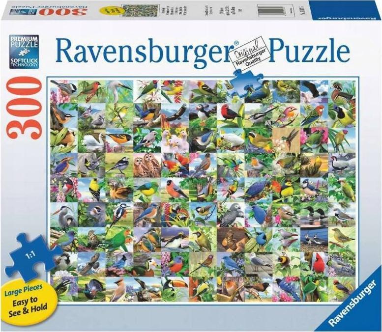 Фото - Пазли й мозаїки Ravensburger Puzzle 300el 99 zachwycających ptaków 169375 