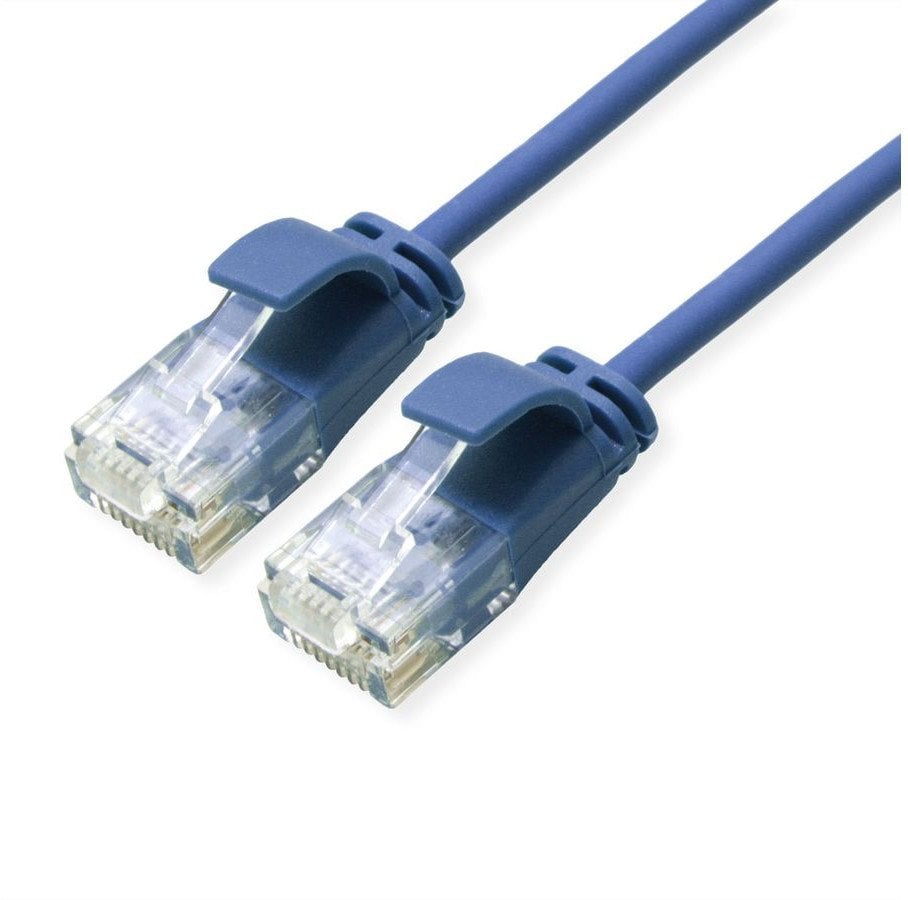 Kabel krosowy ROLINE GREEN UTP Cat.6A (Class EA), LSOH, bardzo cienki, niebieski, 3 m