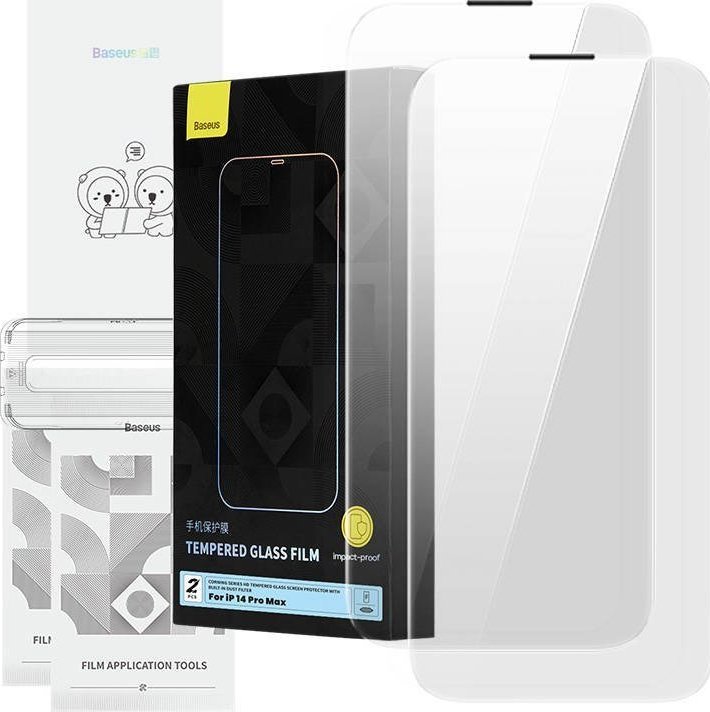 Baseus Szkło hartowane Corning do iPhone 14 Pro Max z filtrem przeciwpyłowym