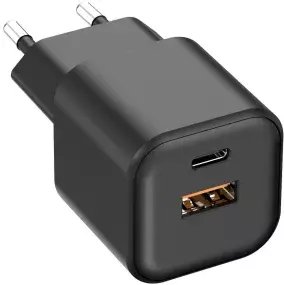 Ładowarka Energenie Setty ładowarka sieciowa USB-A + USB-C 20W LSGaN-AC-201 czarna
