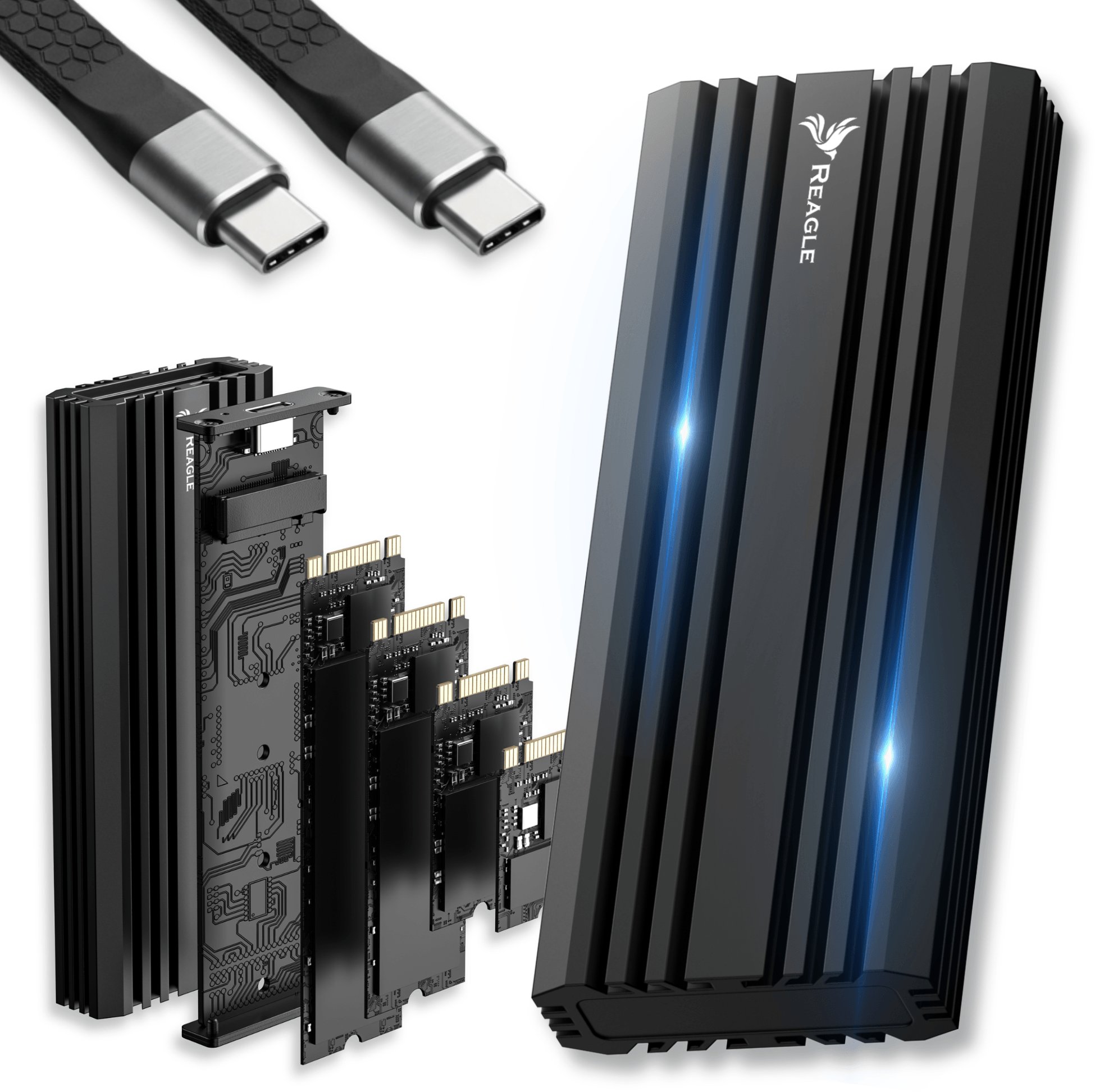 Kieszeń Reagle Obudowa dysku M.2 NVME 20Gbps USB-C 3.2 do 8TB kieszeń adapter na dysk M2 PCIE REAGLE...