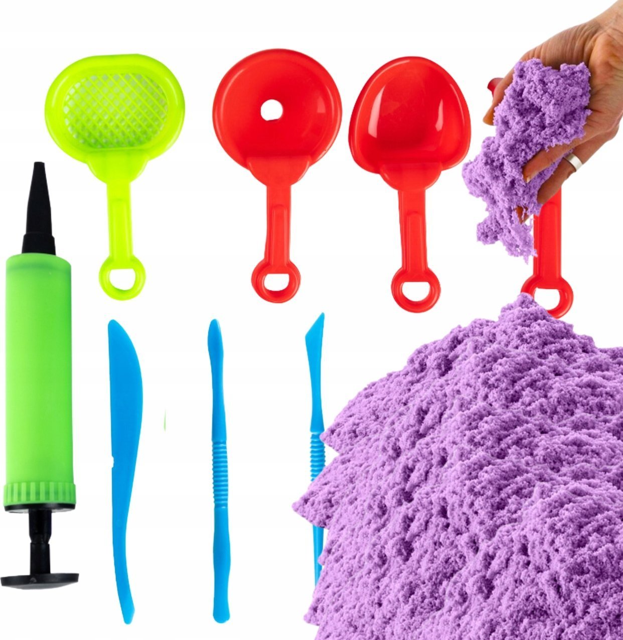 Piasek kinetyczny z foremkami 3 kg fioletowy