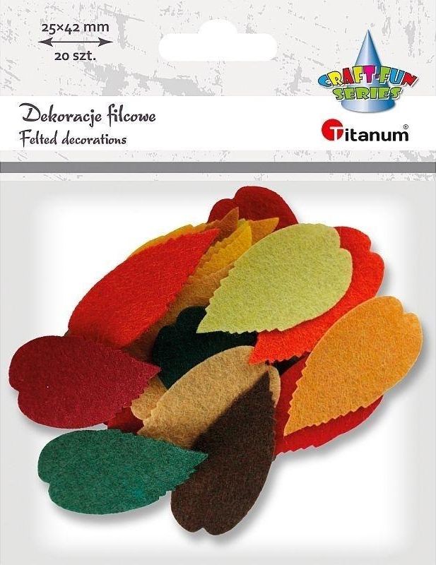 Titanum Filcowe liście 30x55mm mix 20szt