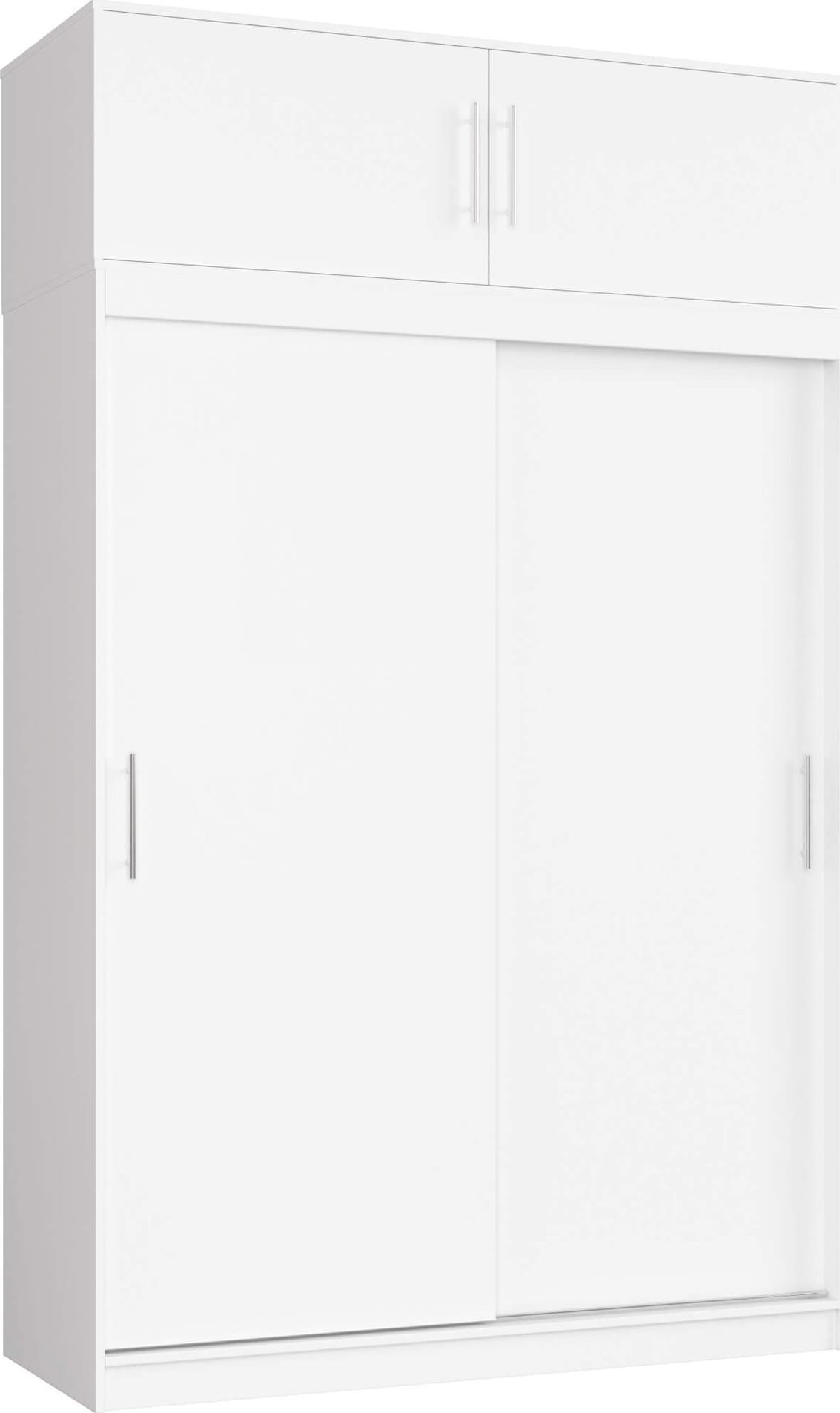 Fabryka Mebli Akord SZAFA PRZESUWNA Z NADSTAWKĄ 150cm CLP BIAŁA MONO