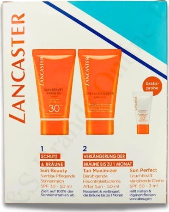 Lancaster Get The Golden Tan! Set : Golden Tan Maximizer, Buriti Oil, Anti-Wrinkle, After-Sun Serum, 3 ml + Golden Tan Maximizer, Hydrating And Soothi