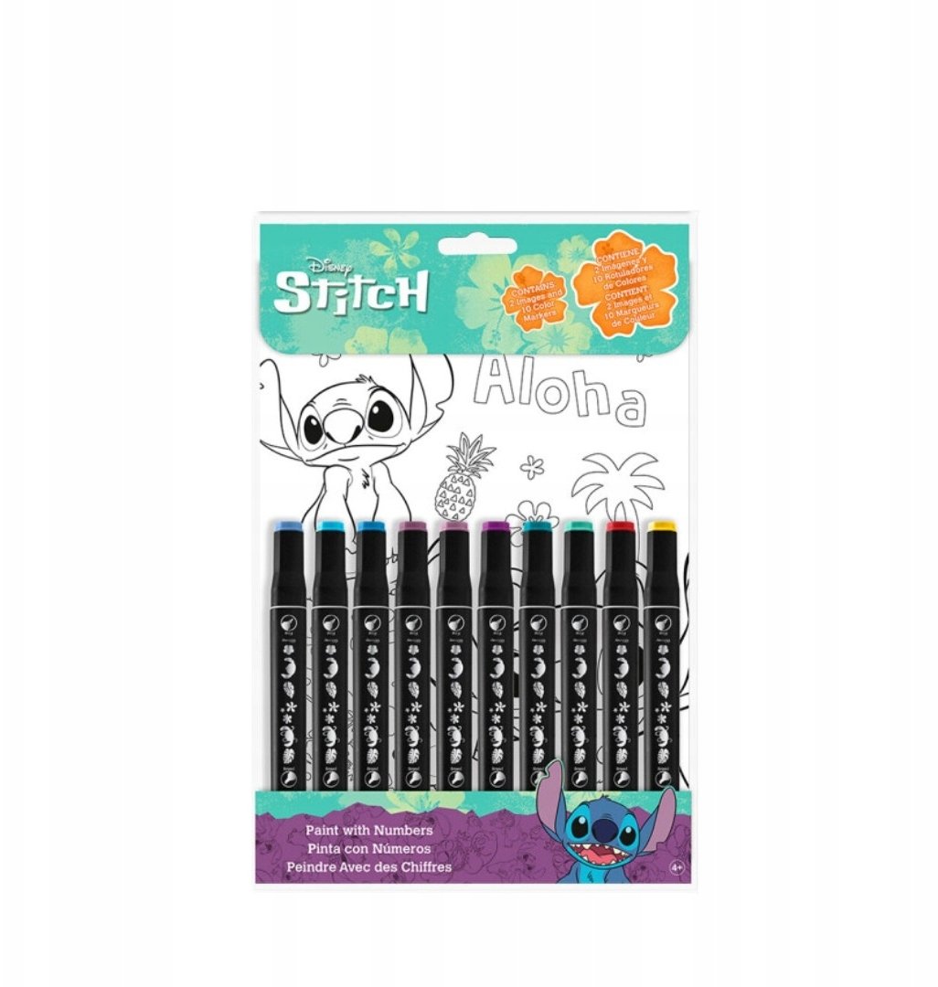 KIDS Malowanie Po Numerach Kolorowanka + Pisaki Markery Sweet Dreams Zestaw 12w1 / Kl11669 (SB12225)...