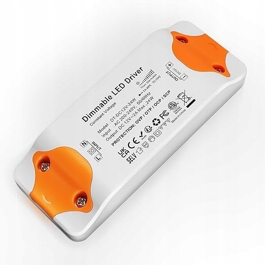 Goobay Transformator LED, 12 V, możliwość ściemniania, zasilacz sieciowy 24 W.