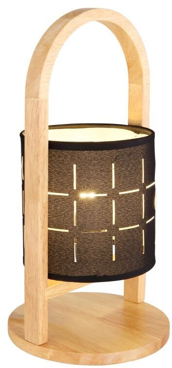 Lampa stołowa Vilde Ninja Czarna Drewno Naturalne Globo