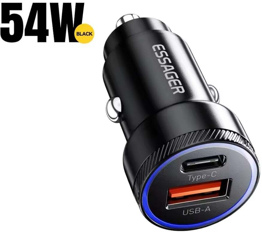 Ładowarka oryginalna samochodowa ESSAGER 54W USB A i USB C