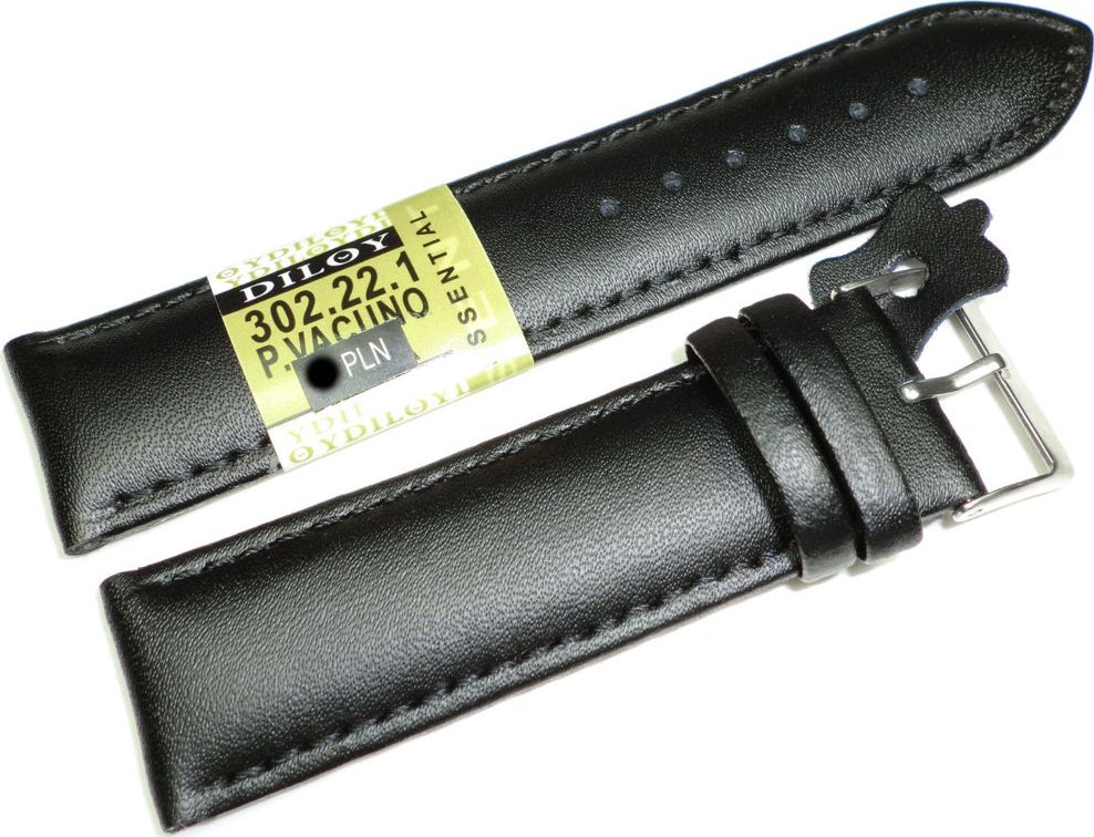 Diloy Skórzany pasek do zegarka 22 mm 302.22.1 uniwersalny