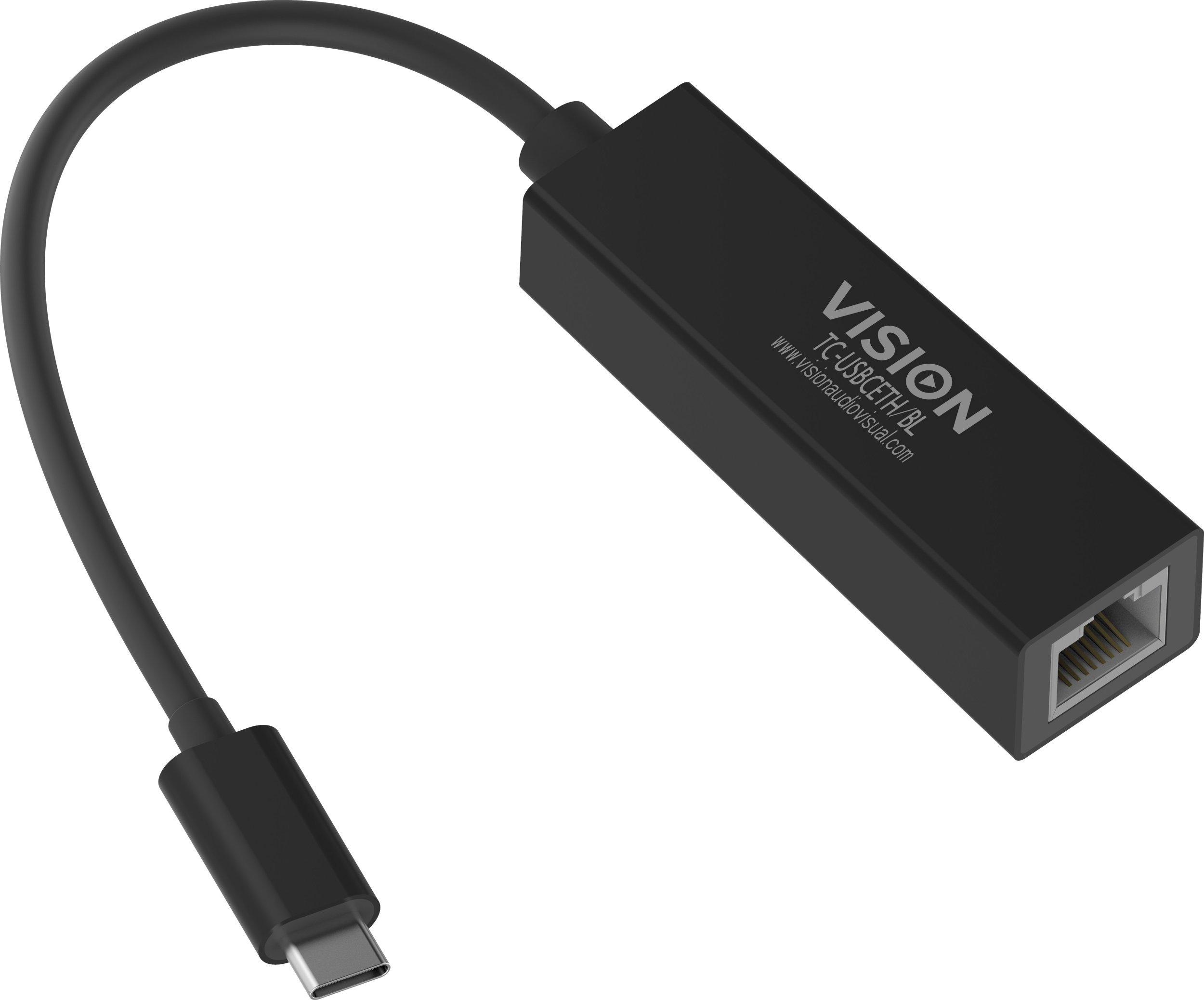 Adapter USB Vision USB-C - RJ-45 Czarny (TC-USBCETH/BL)