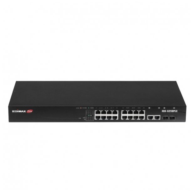 Switch EdiMax edimax technology Switch zarządzalny Edimax IGS-5218PLC Web Smart 16x1GbE PoE+ 2xSFP Combo Uplink
