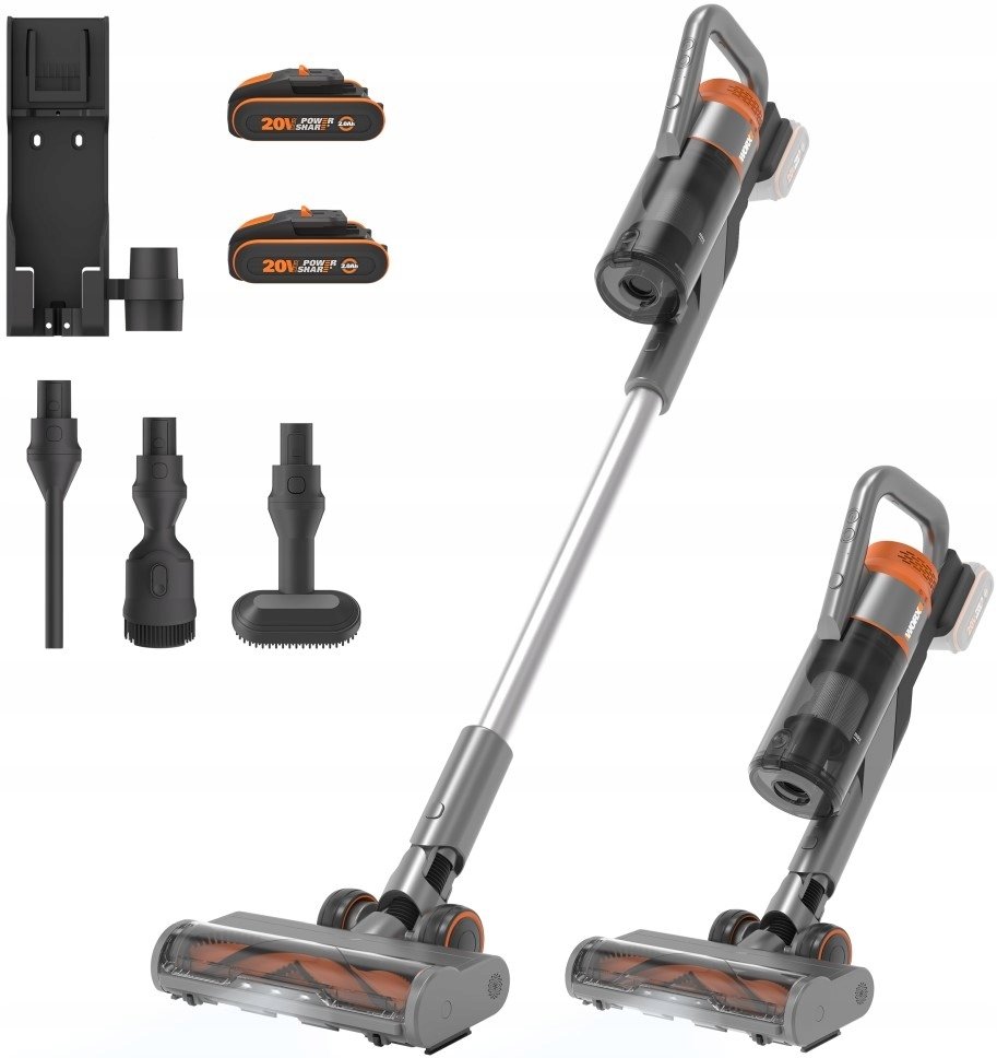 Odkurzacz pionowy Worx Odkurzacz pionowy Worx WX038 315W Wymienny akumulator Srebrno-Szary