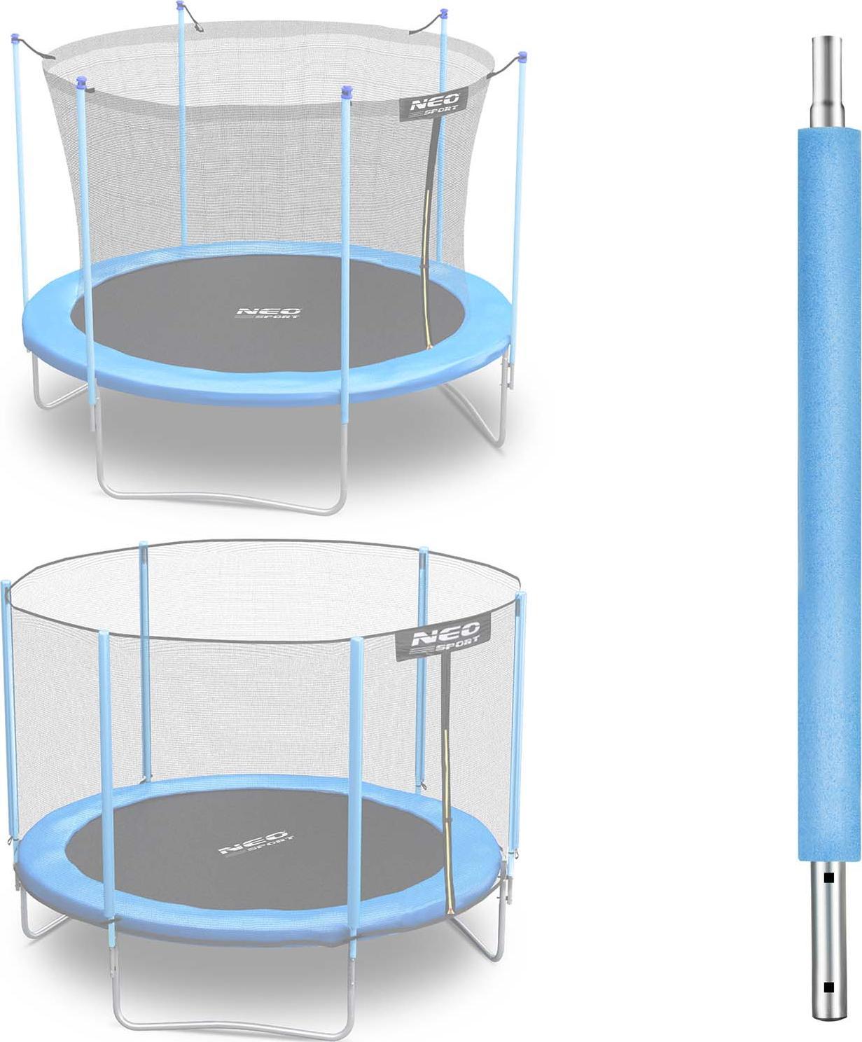 Neo-Sport Słupek dolny do trampoliny z siatką zewnętrzną i wewnętrzną 6 ft niebieski Neo-Sport
