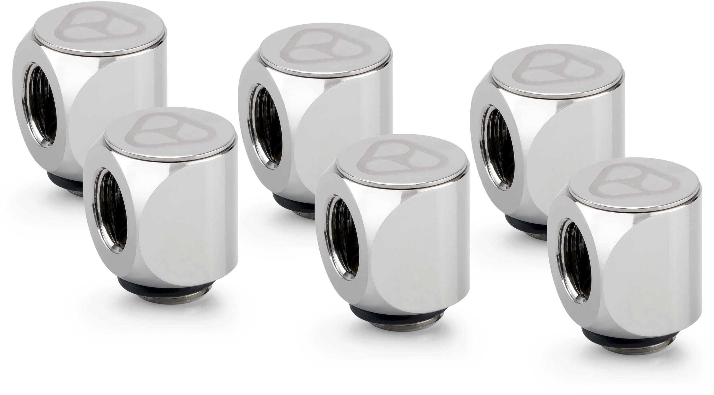 Thermal Grizzly DeltaMate Rotary Fitting - 90 stopni, Gloss Nickel, opakowanie 6 sztuk (TG-DM-FIT-6303)