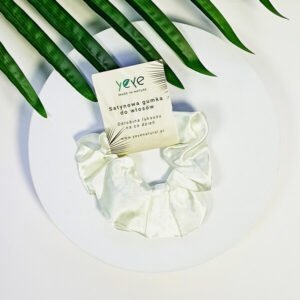 Yeye Satynowa gumka do włosów Biały