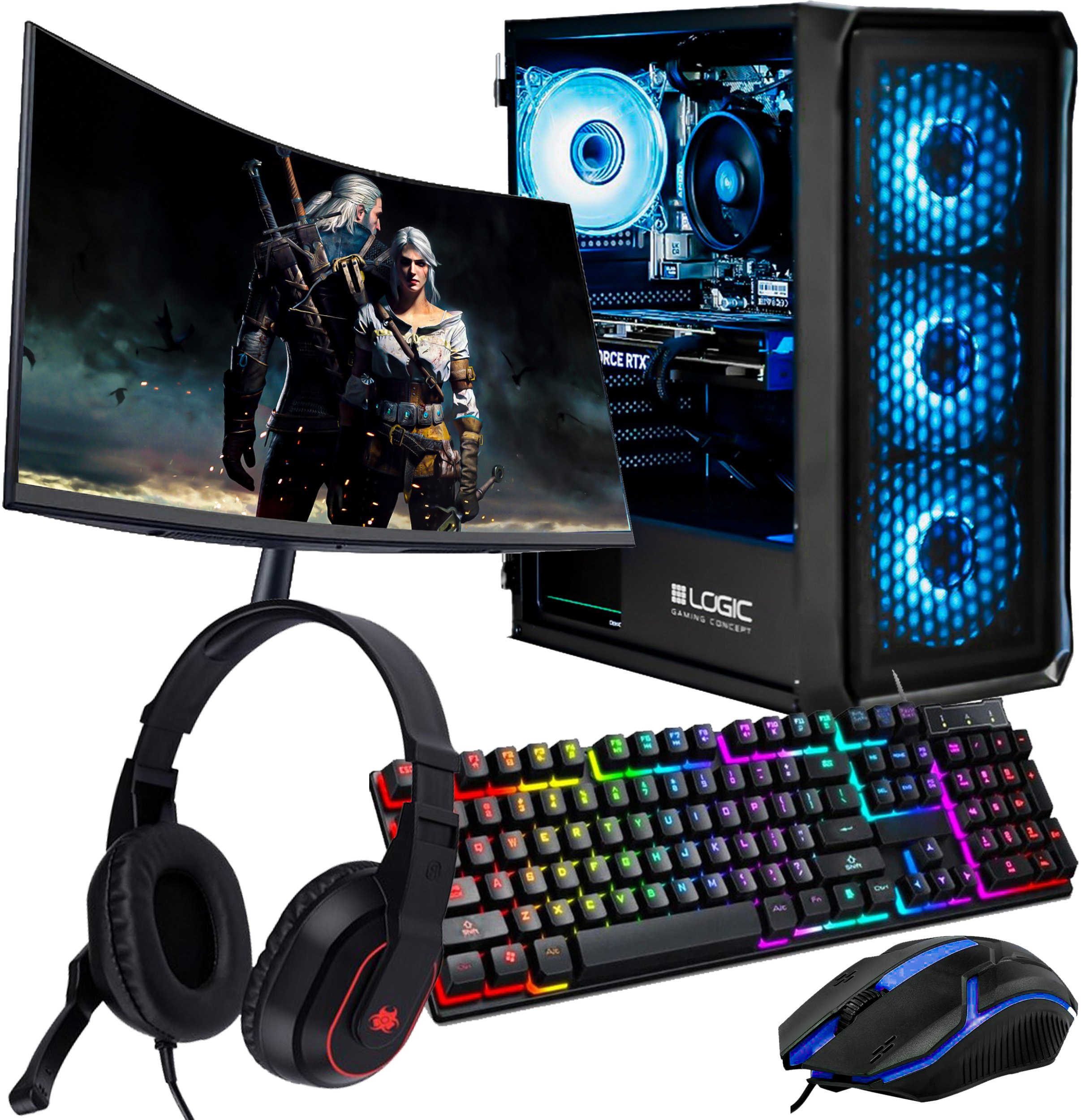 Komputer Gamingowy Z MONITOREM Intel I5 14400F RTX 5070 32GB /2TB WIN11