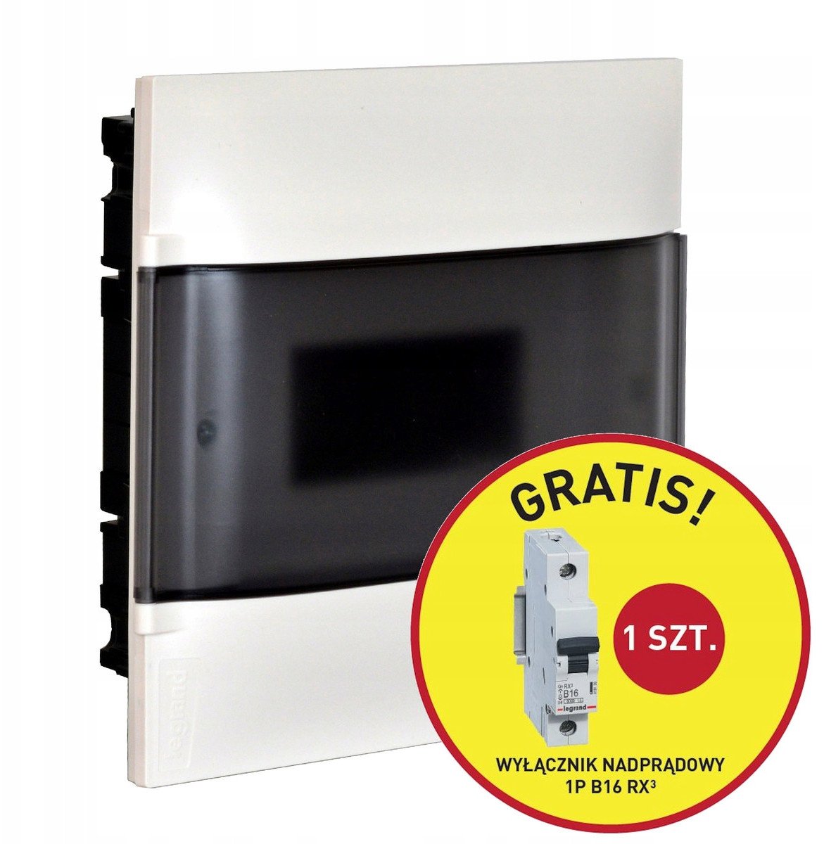 Legrand Rozdzielnica modułowa natynkowa PRACTIBOX S 3x12 drzwi białe 3x1P B16 RX3 135423P