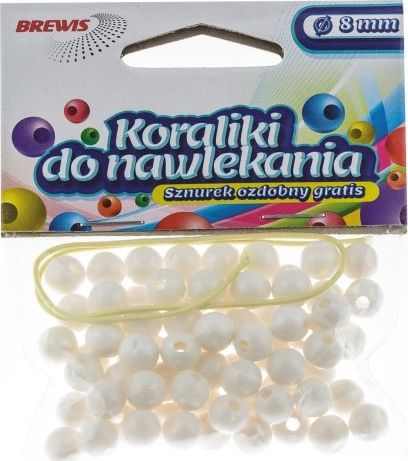 BREWIS Koraliki do nawlekania 8mm K8-1 biały Brewis