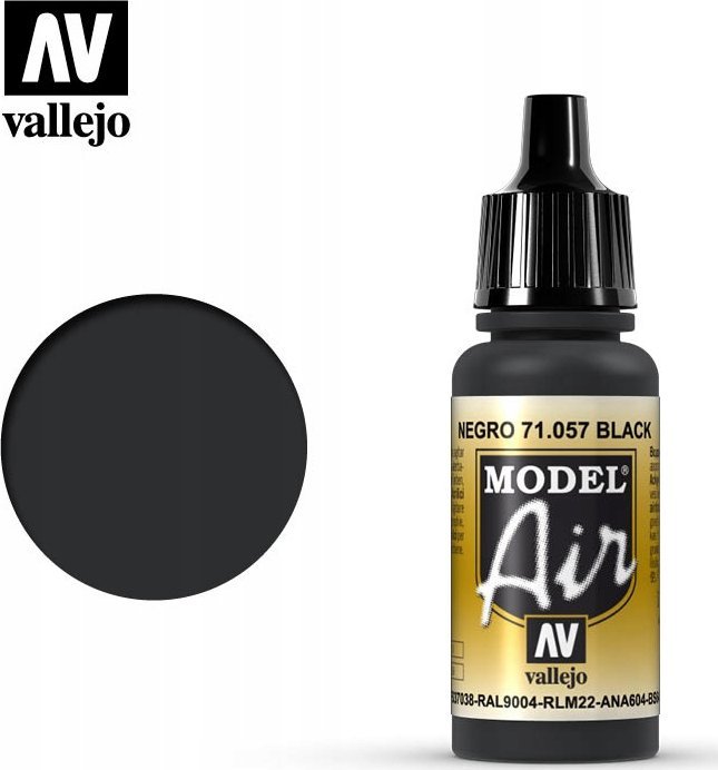 Vallejo 71.057, 17 ml, Black, Matte, Bottle