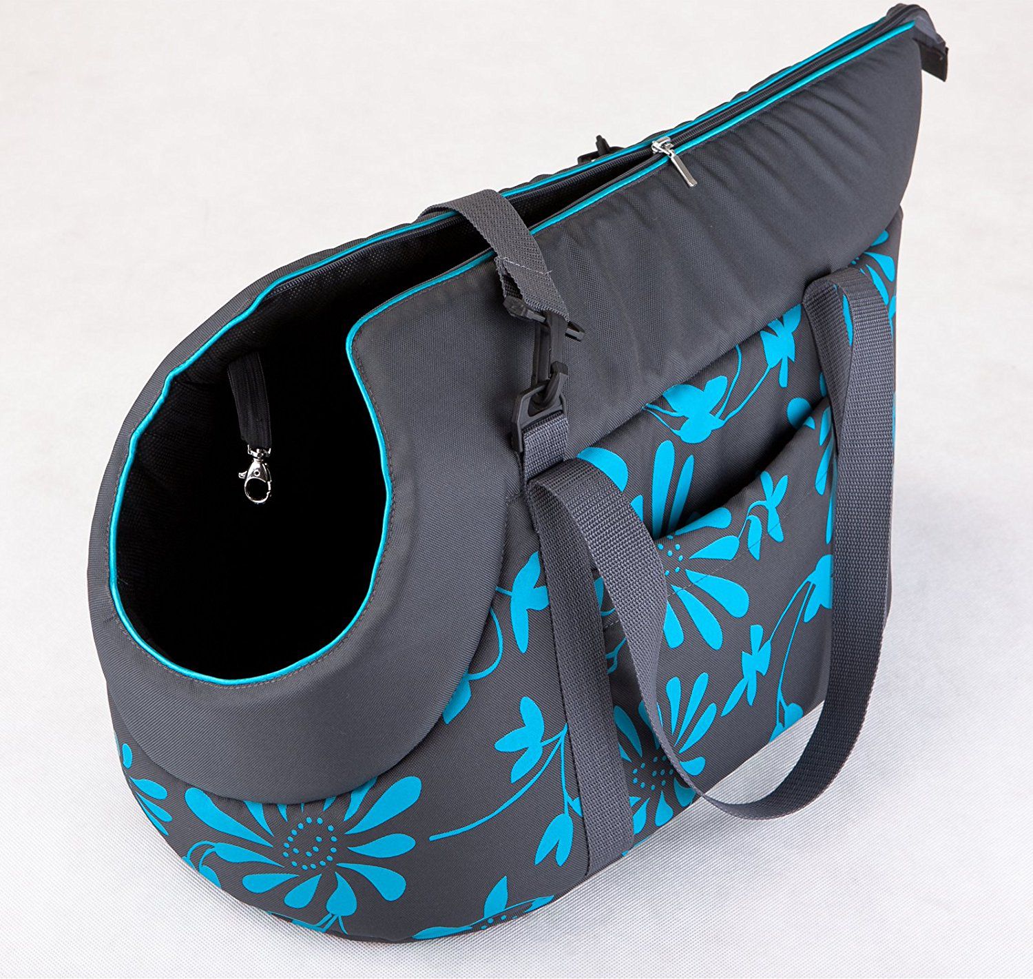 Hobbydog R3 Torba Grafit W Niebieskie Kwiaty