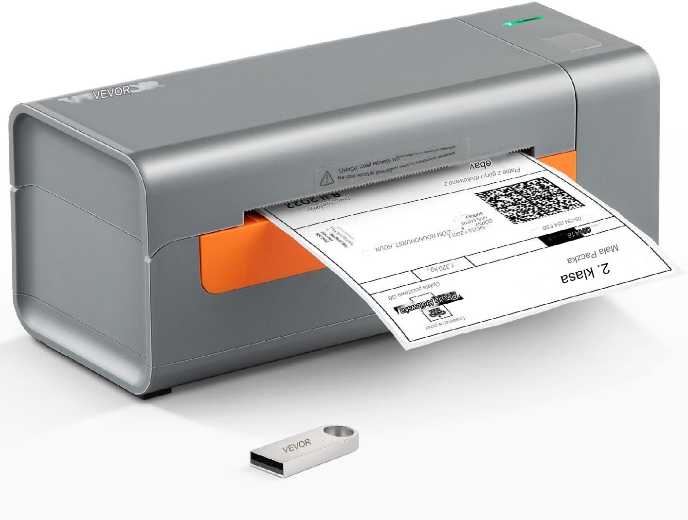 Drukarka termiczna etykiet kurierskich samoprzylepnych USB 40-108 mm