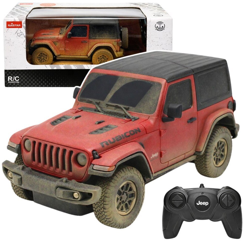 Rastar Auto JEEP Wrangler Rubicon-Muddy Zdalnie Sterowane RC Czerwone Rastar 1:24 Rastar