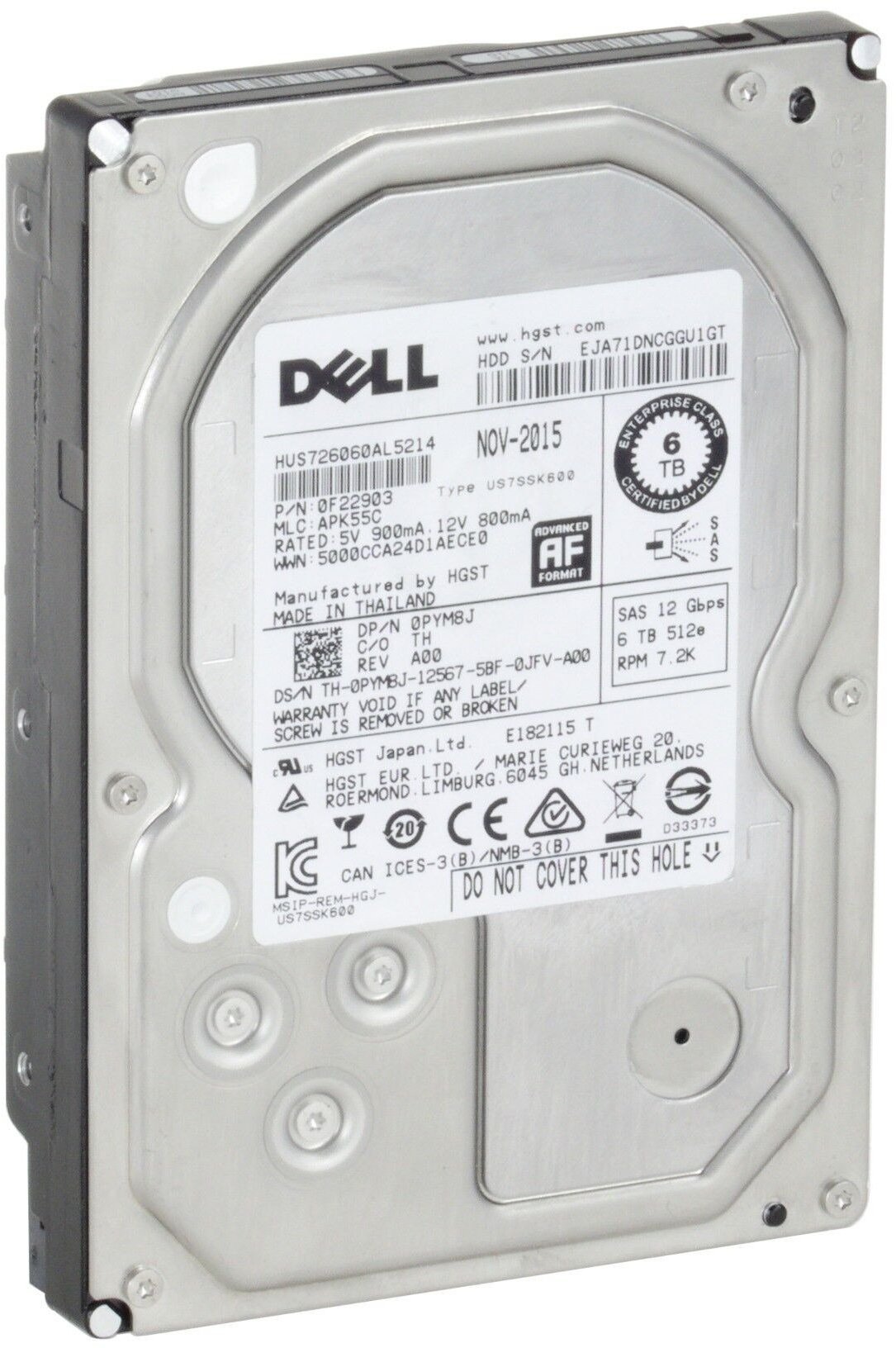 Dysk Używany Dysk HDD 3.5" SAS 6TB