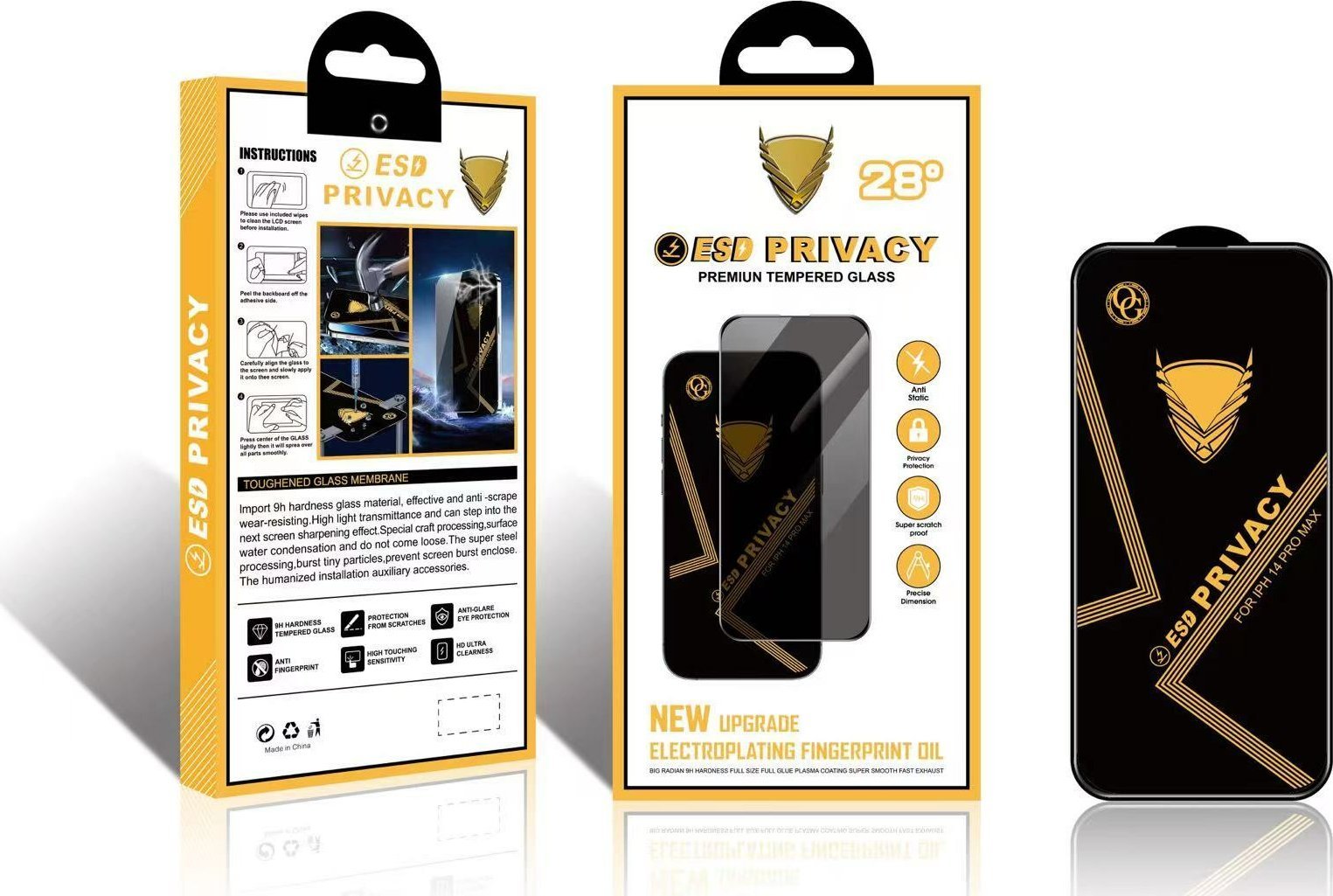 TelForceOne Szkło Hartowane Og Premium Privacy Do Iphone 14 Pro Max