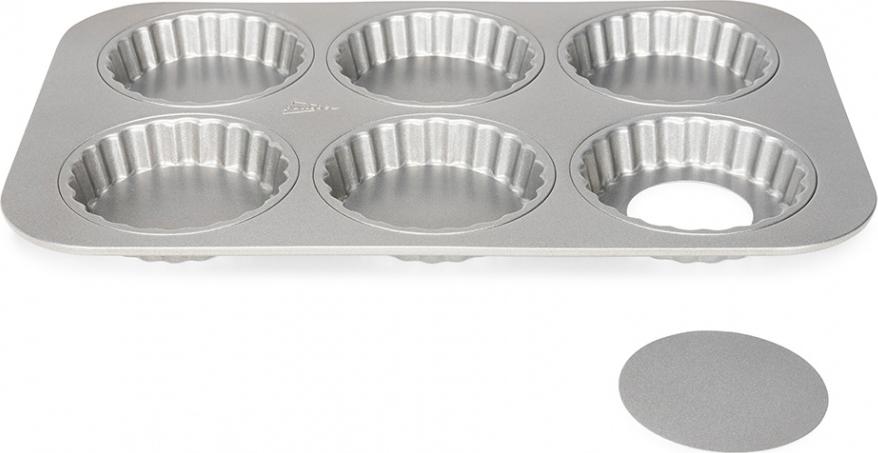 Patisse kształt quiche Mini z luźnym dnem 10 cm stal srebrna