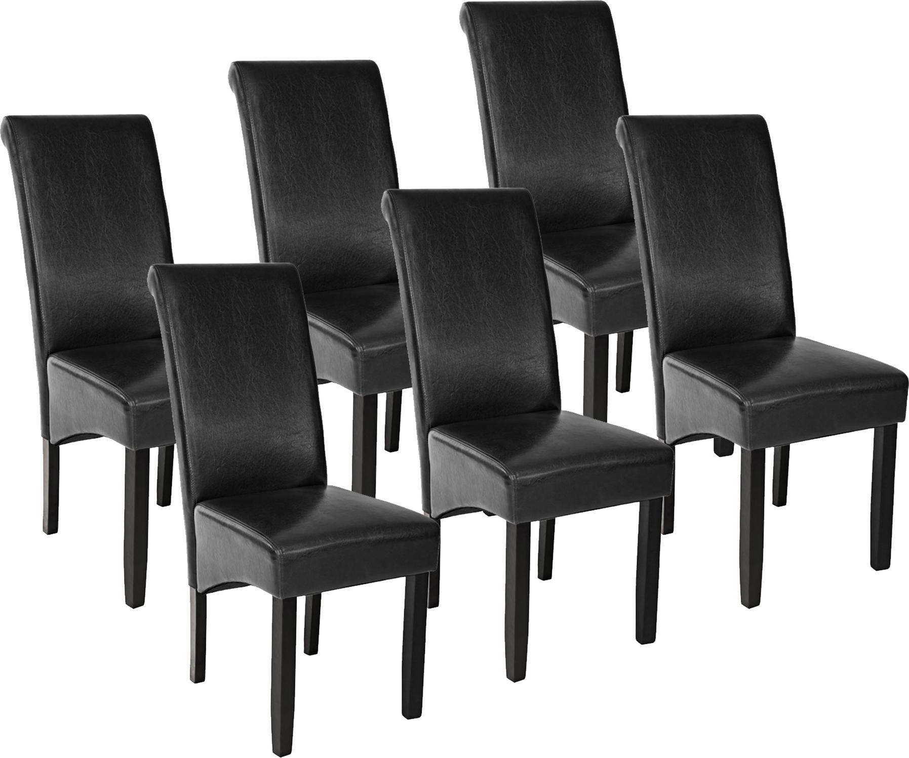 Фото - Стілець Tectake 6 eleganckie krzesła do jadalni lub salonu - czarny 
