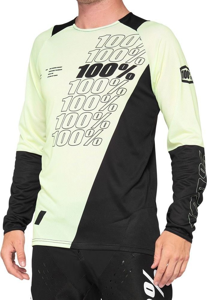 100% Koszulka męska 100% R-CORE Jersey długi rękaw yellow black roz. S