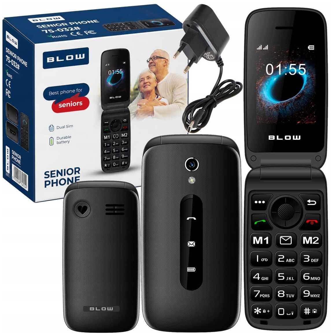 Komórkowy Blow Telefon dla seniora BLOW Czarny z klapką S24