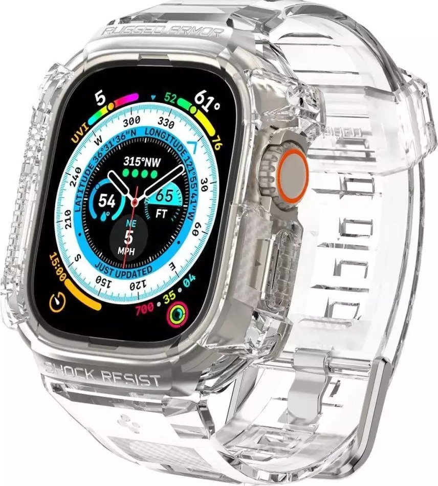 Spigen Pasek Rugged Armor "Pro" do Apple Watch Ultra (49mm) Crystal Clear