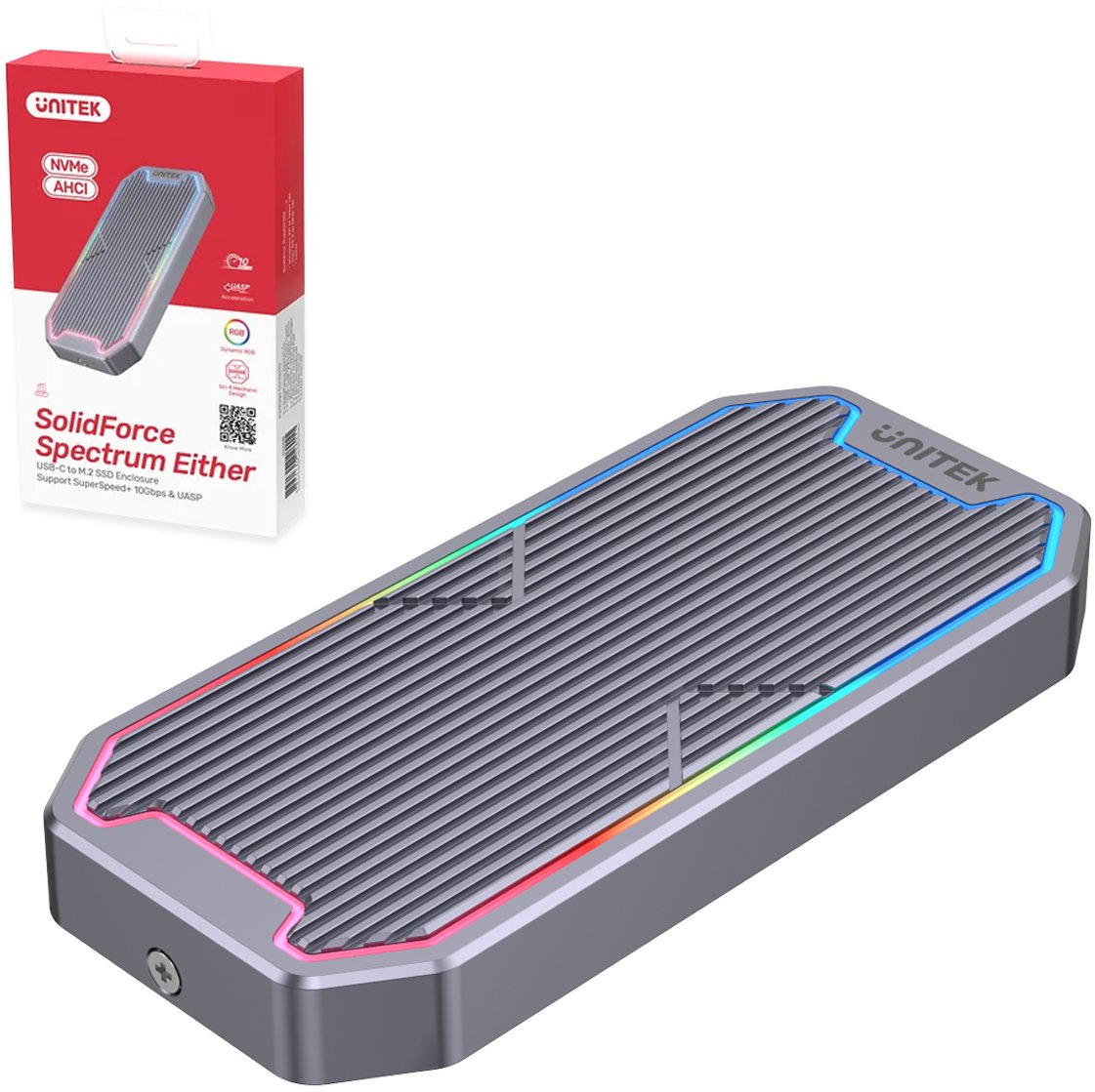 Kieszeń Unitek M.2 PCIe NVMe/M.2 SATA - USB-C 3.2 Gen 2 (S1210B)