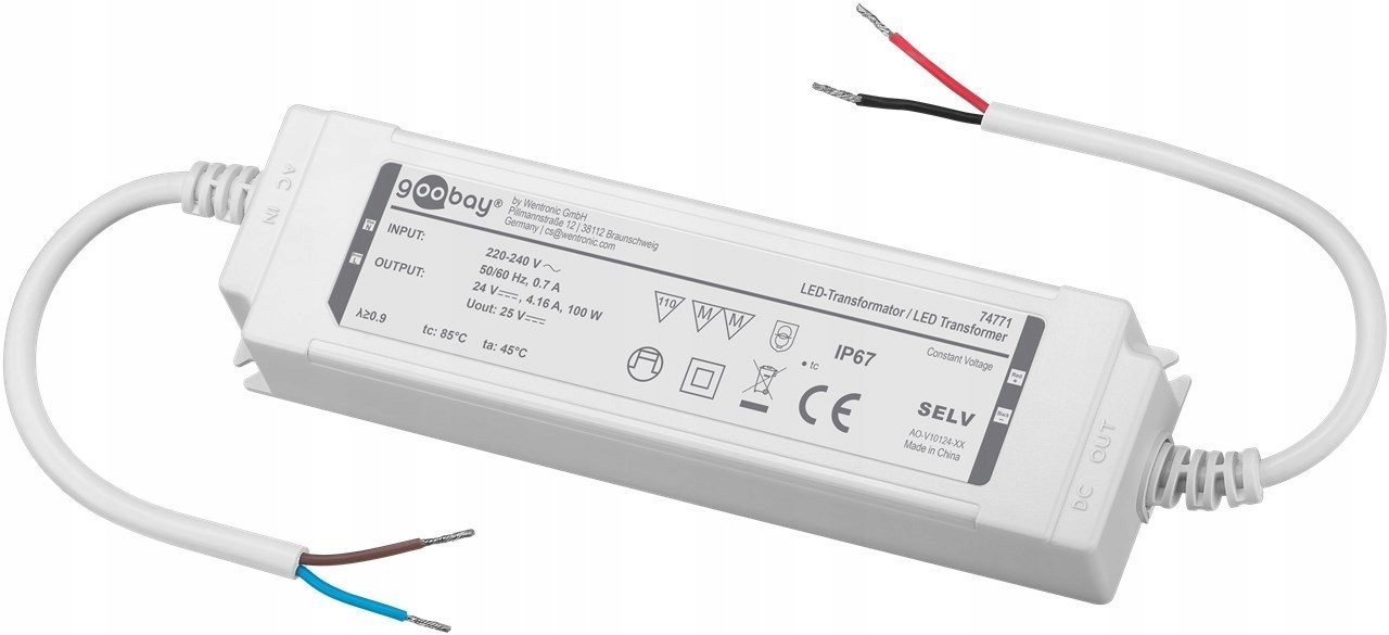 Goobay Transformator do LED 24 V (DC) (DC), 100 W, IP67