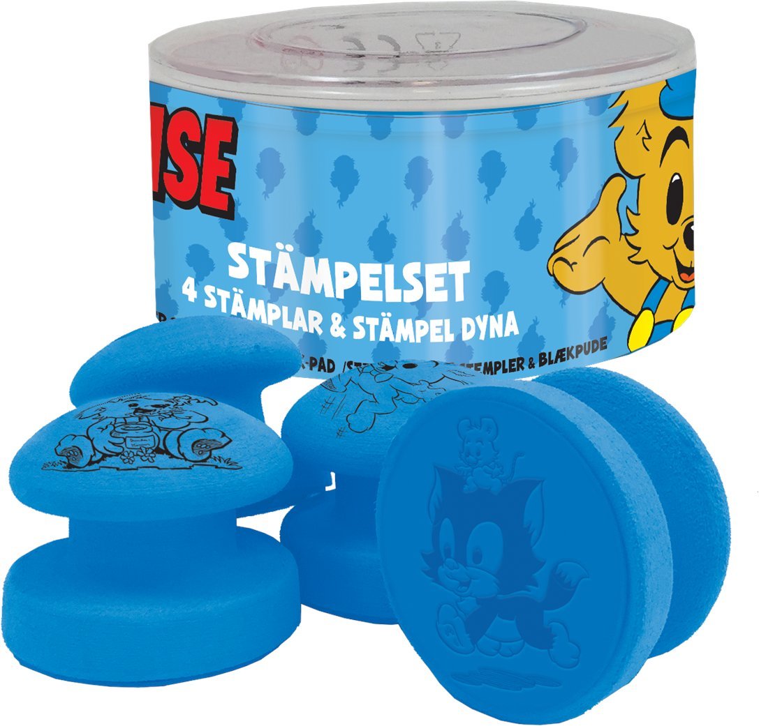 BAMSE Stamp Set with 4 stamps and ink pad