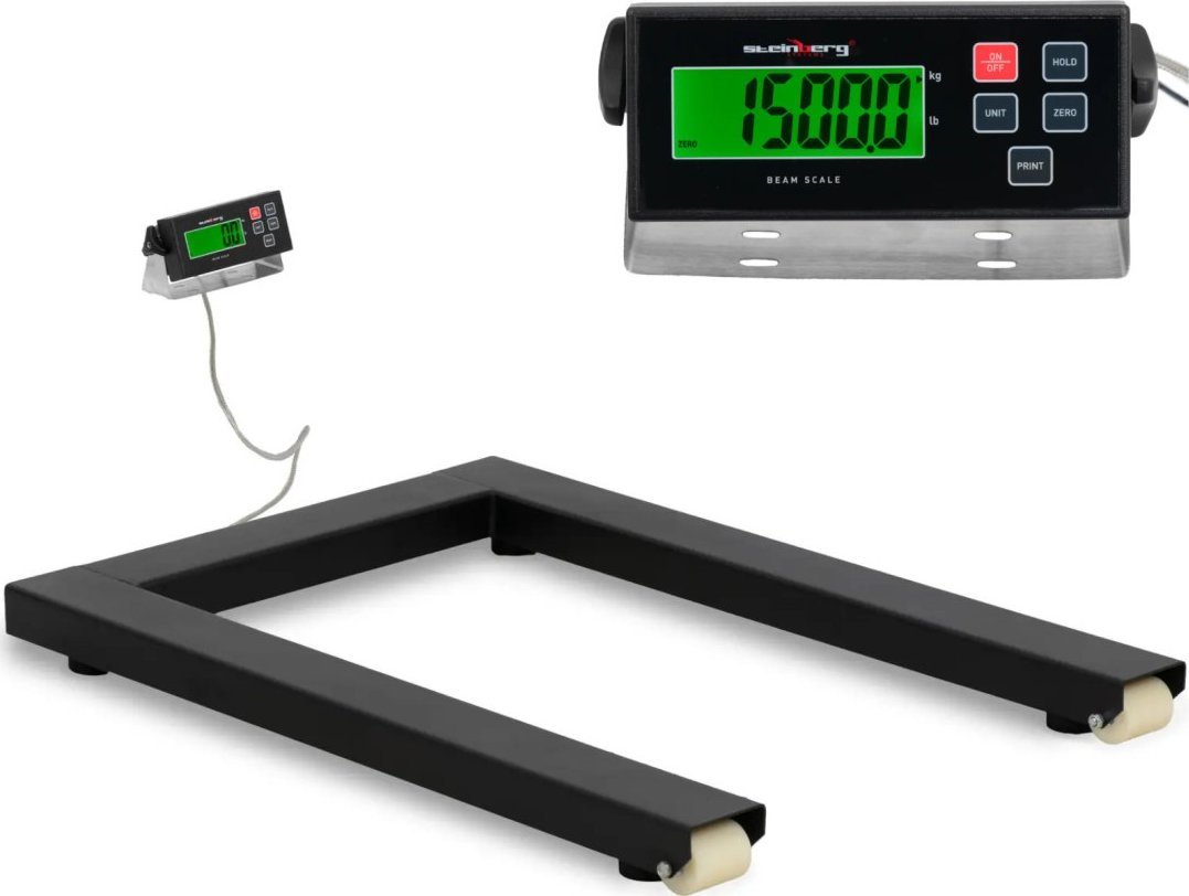 Steinberg Waga płozowa belkowa paletowa LCD 1500 / 0.5 kg 121 x 84 cm (1026238)