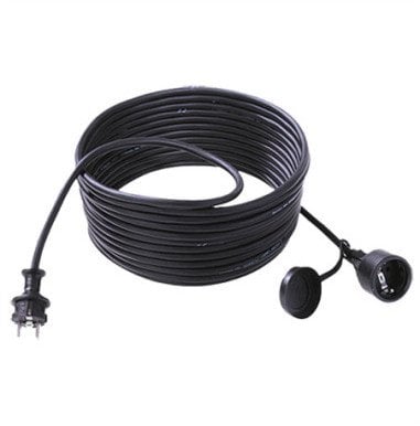 BACHMANN Przedłużacz 3G1,5mm2 czarny, 25m, gumowy styk ochronny H07RR-F