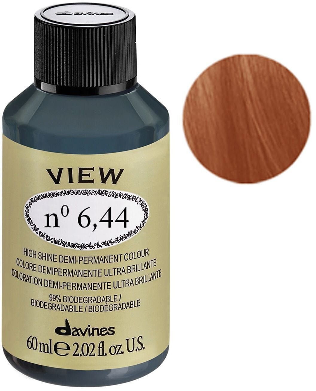 Davines, View, Demi-Permanent Hair Dye, 6.44 , 60 ml For Women
