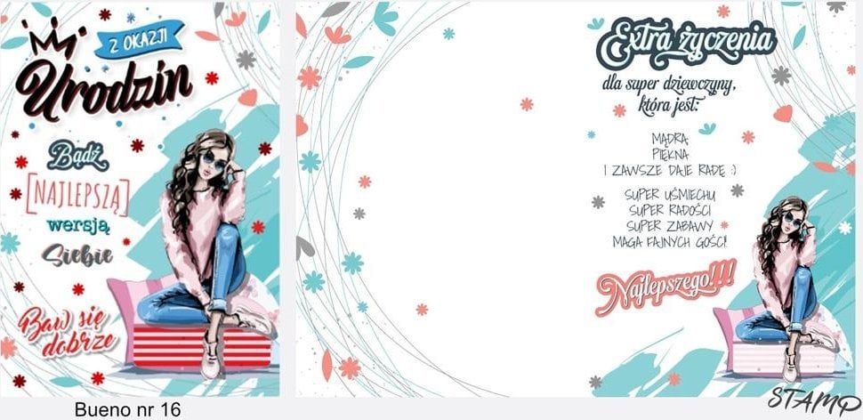 Stamp Karnet Bueno B6 + koperta wzór nr 16 Urodziny