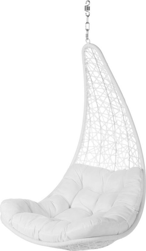 Zdjęcia - Huśtawka ogrodowa Dido BigBuy Garden Fotel wiszący ogrodowy  Biały Rattan 82 x 84 x 132 cm 