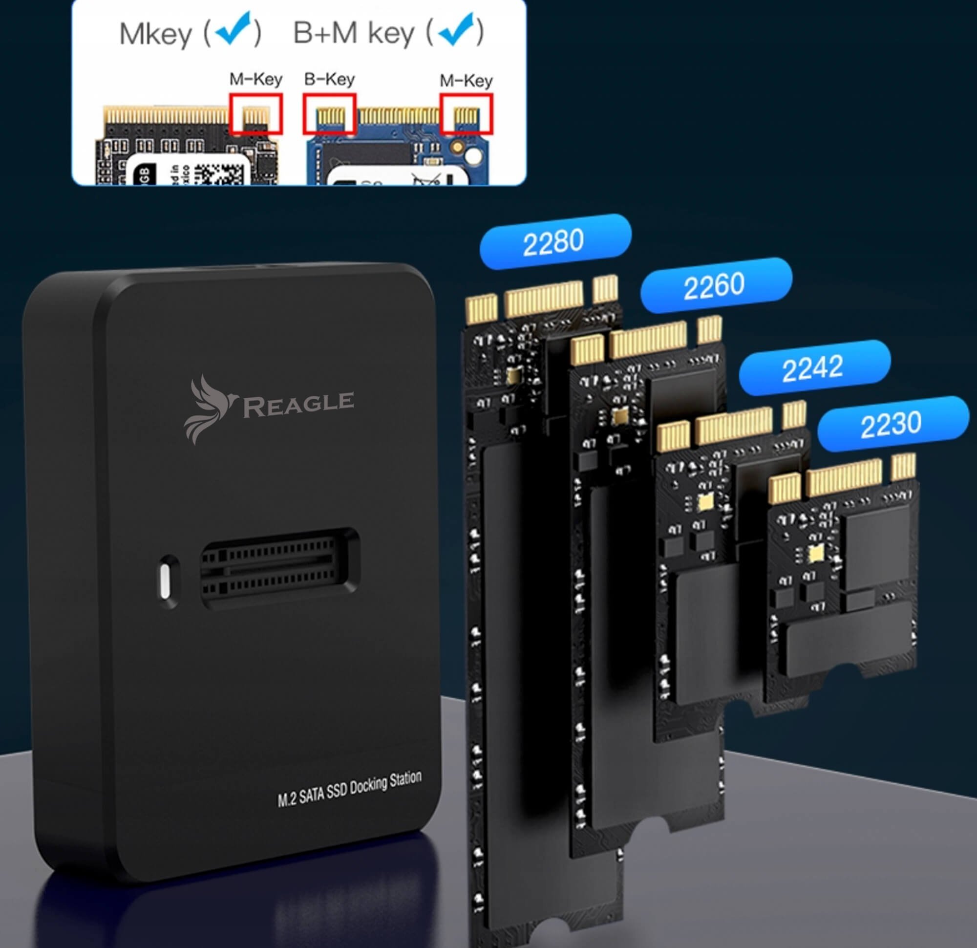 Kieszeń Reagle Adapter SSD M.2 NVMe SATA kieszeń dysk USB-C 3.2