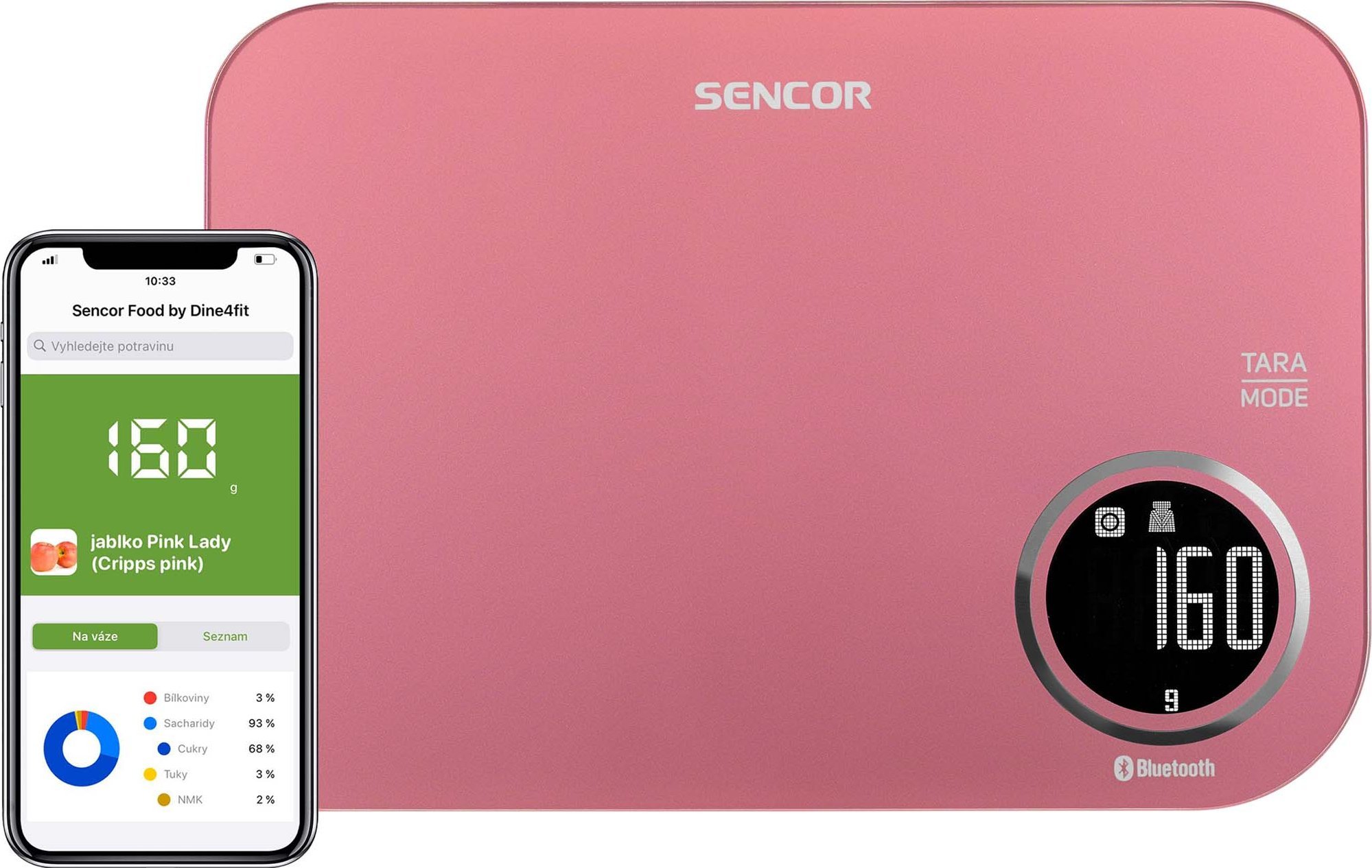 Waga kuchenna Sencor SKS 7074RD z Bluetooth