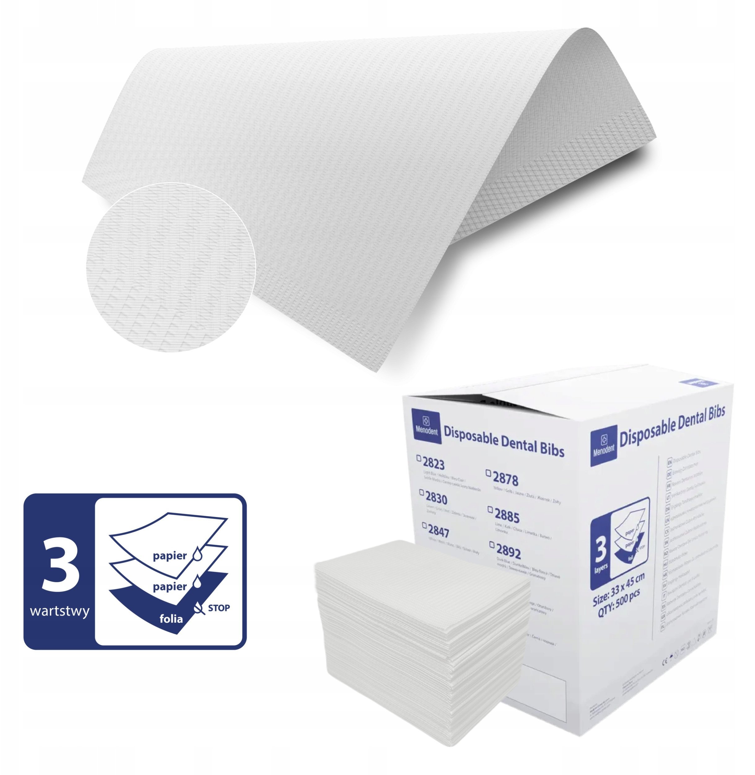 SERWETA STOMATOLOGICZNA 500 SZTUK WHITE