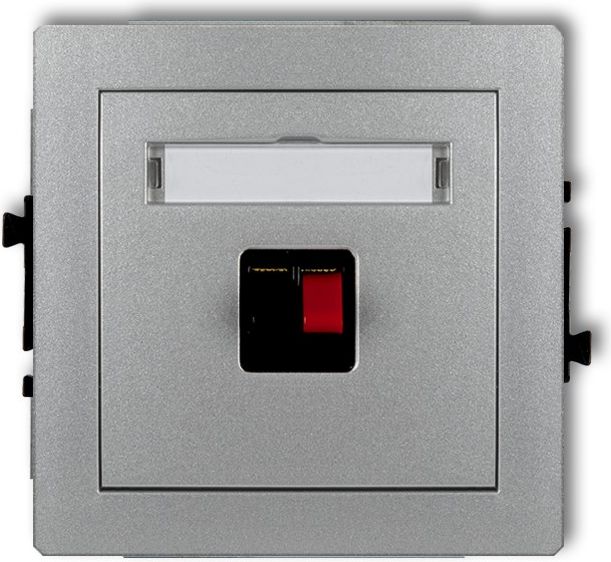 Karlik Gniazdo głośnikowe Deco pojedyncze srebrny metalik (7DGG-1)