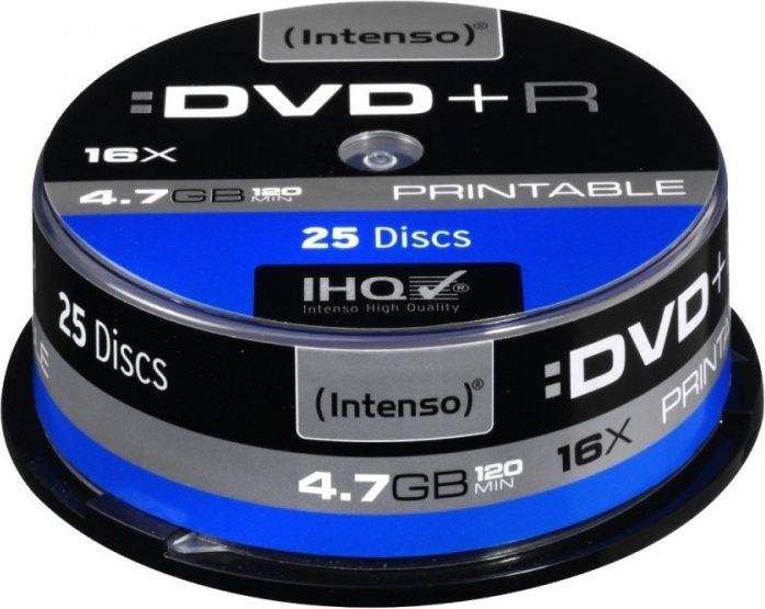 Фото - Оптичний диск Intenso DVD+R 4.7 GB 16x 25 sztuk  (4811154)