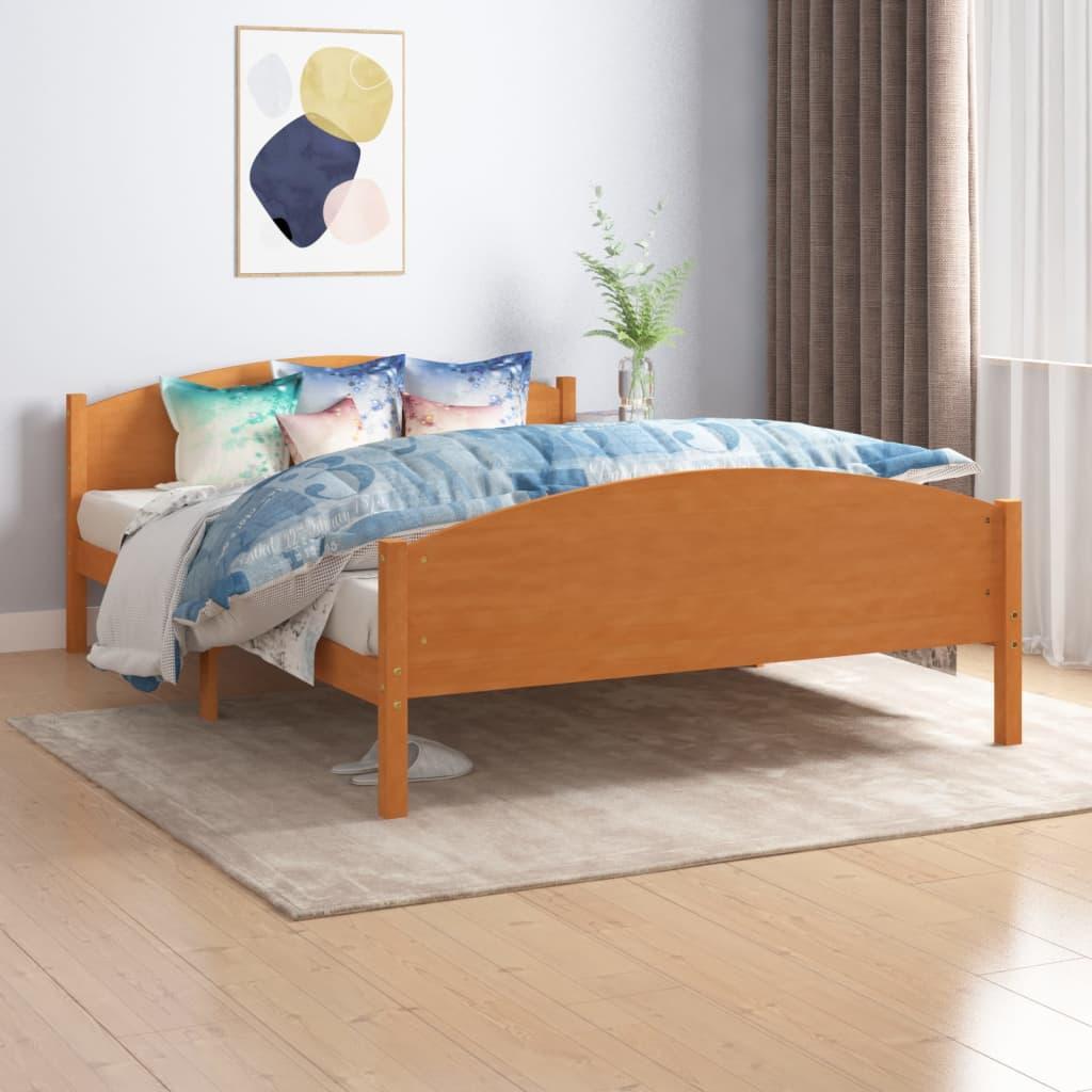Фото - Ліжко VidaXL Rama łóżka, miodowy brąz, lite drewno sosnowe, 160 x 200 cm 