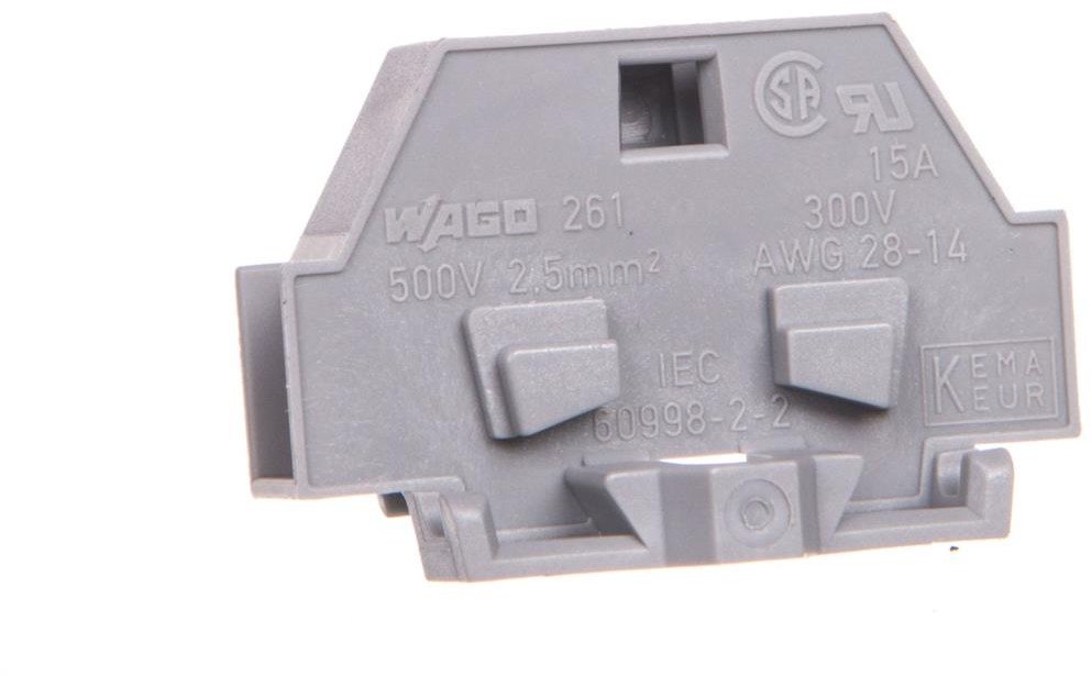 Wago Złączka 2-przewodowa 2,5mm2 szara z mocowaniem śrubowym 261-301 /50szt./
