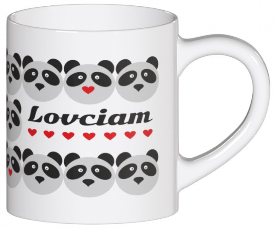 Cup&You Elegancki Kubek LOVCIAM z motywem zakochanej pandy 250 ml